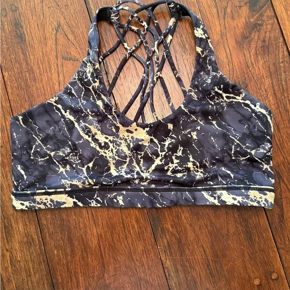 Constantly Varied Gear CVG Butterfly Back Sports Bra Black w/ Gold Marble XL - Picture 3 of 7